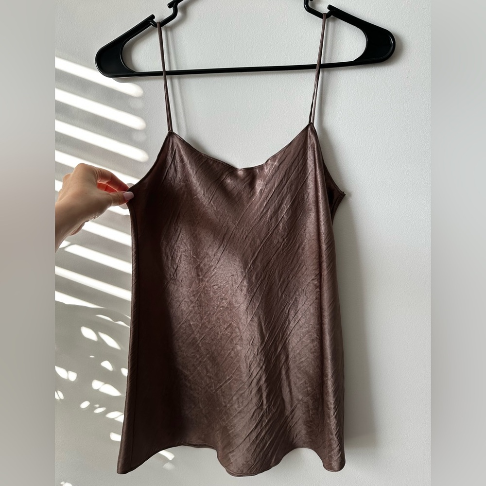 Vince Chocolate Satin Chemise